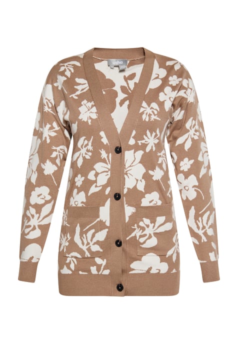 usha Vest Dames taupe/gebroken wit - Image 1
