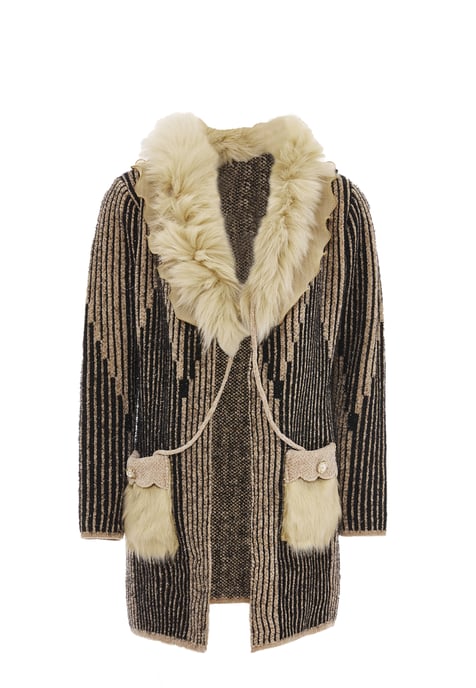 Faina Vest Dames beige/ zwart - Image 1