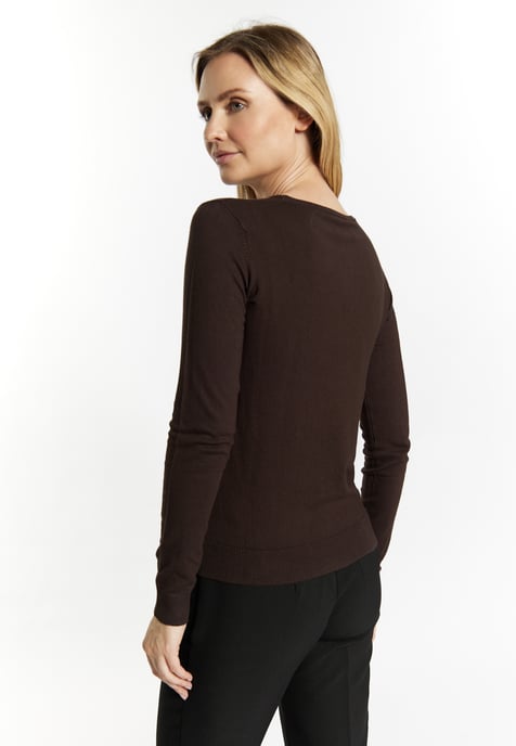 usha Gebreide trui Dames donkerbruin - Image 4