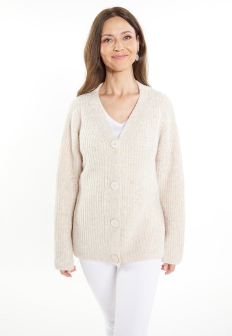 usha Gebreid vest Dames Lichtbeige gemêleerd - Image 3