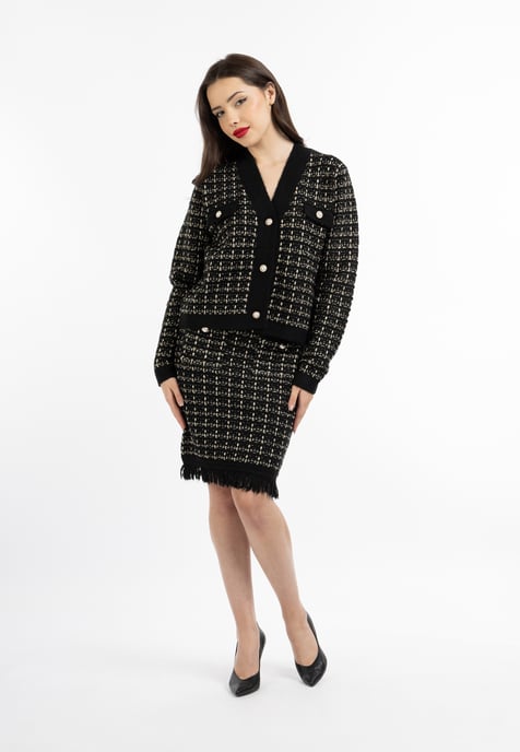 Faina Vest in bouclé-look Dames zwart - Image 2