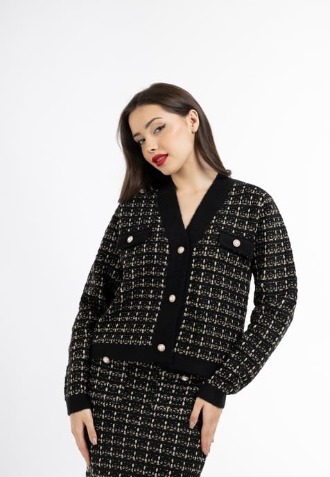 Faina Vest in bouclé-look Dames zwart - Image 3