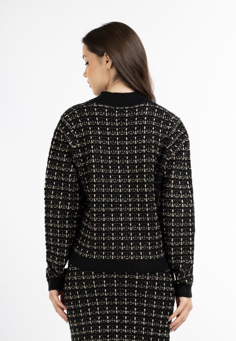 Faina Vest in bouclé-look Dames zwart - Image 4