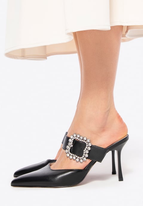 Wittchen Women's Leather Pumps with Stiletto Heel Black Natural Leather - Image 1