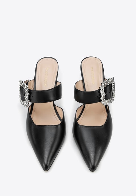 Wittchen Women's Leather Pumps with Stiletto Heel Black Natural Leather - Image 3