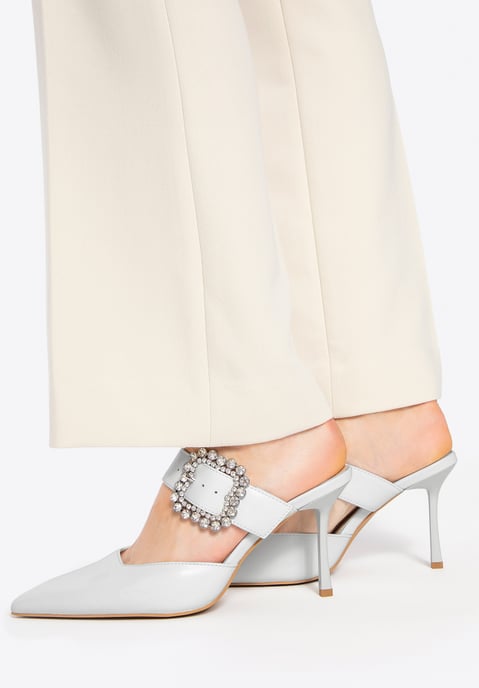 Wittchen Women's Leather Pumps with Stiletto Heel White Natural Leather - Image 1