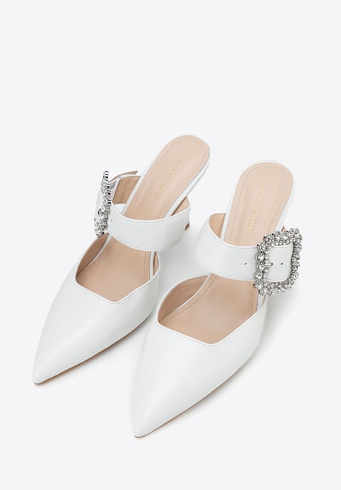 Wittchen Women's Leather Pumps with Stiletto Heel White Natural Leather - Image 2