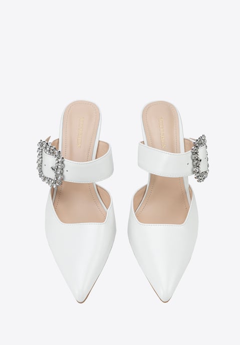 Wittchen Women's Leather Pumps with Stiletto Heel White Natural Leather - Image 3