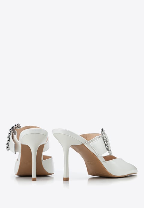 Wittchen Women's Leather Pumps with Stiletto Heel White Natural Leather - Image 4