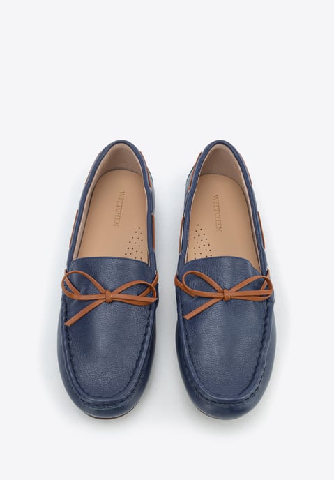 Wittchen Dames Leren Mocassins met Bandje, Marineblauw en Bruin, Natuurlijk Leer - Image 3