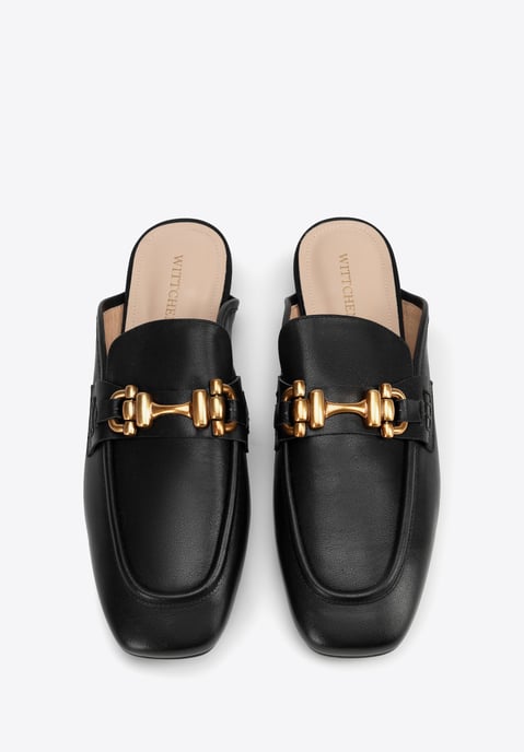 Wittchen Dames Leren Loafers met Open Hak Zwart Natuurlijk Leer - Image 4