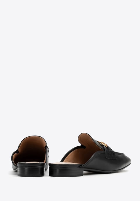 Wittchen Dames Leren Loafers met Open Hak Zwart Natuurlijk Leer - Image 5