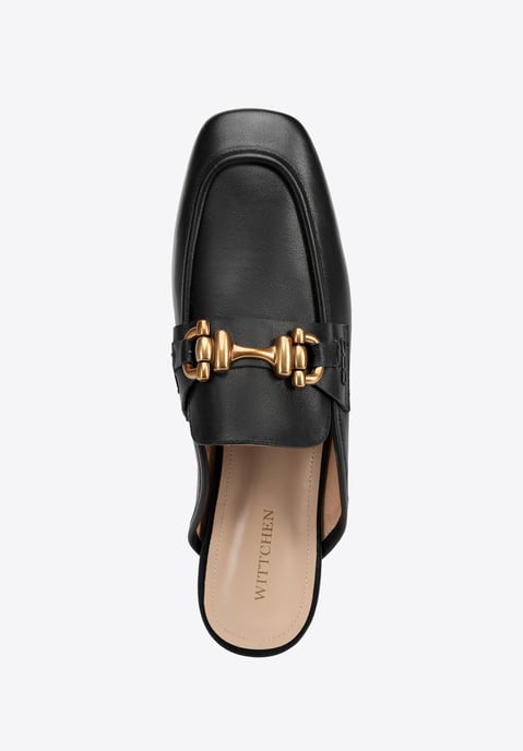 Wittchen Dames Leren Loafers met Open Hak Zwart Natuurlijk Leer - Image 6