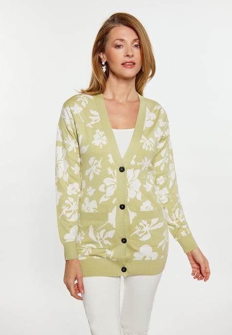 usha Vest Dames Lichtgroen gebroken wit - Image 3