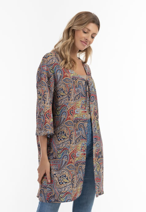 usha Kimono Dames Navy Veelkleurig - Image 3