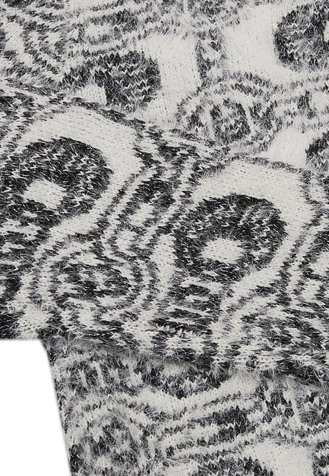 Faina Vest Dames wol wit zwart - Image 3