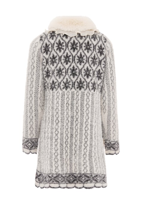 Faina Vest Dames wol wit zwart - Image 2