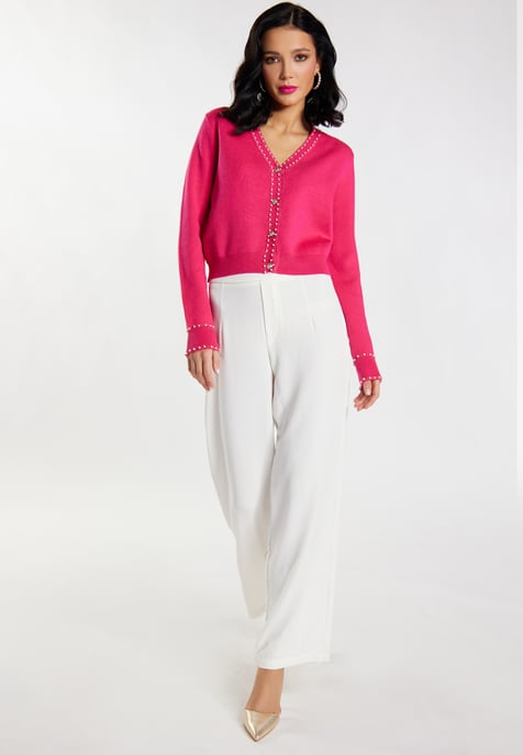 Faina Vest met parels Dames roze - Image 2
