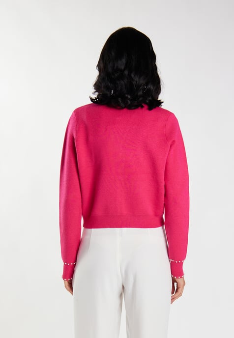 Faina Vest met parels Dames roze - Image 4
