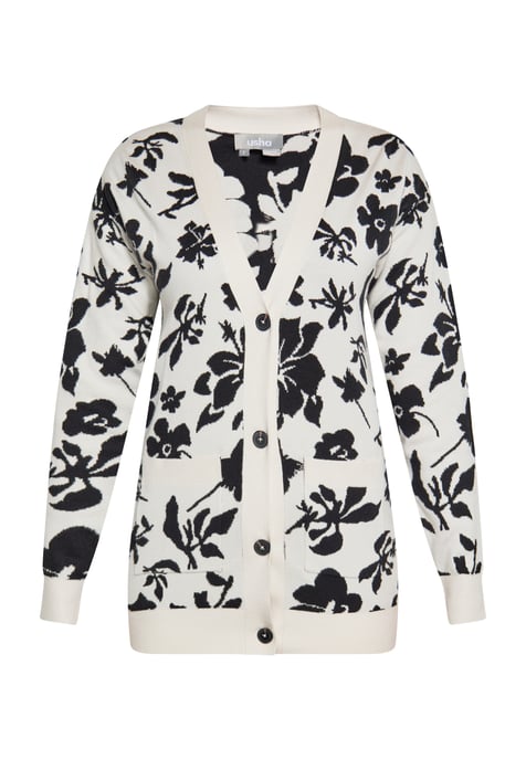 usha Vest Dames wol wit zwart - Image 1