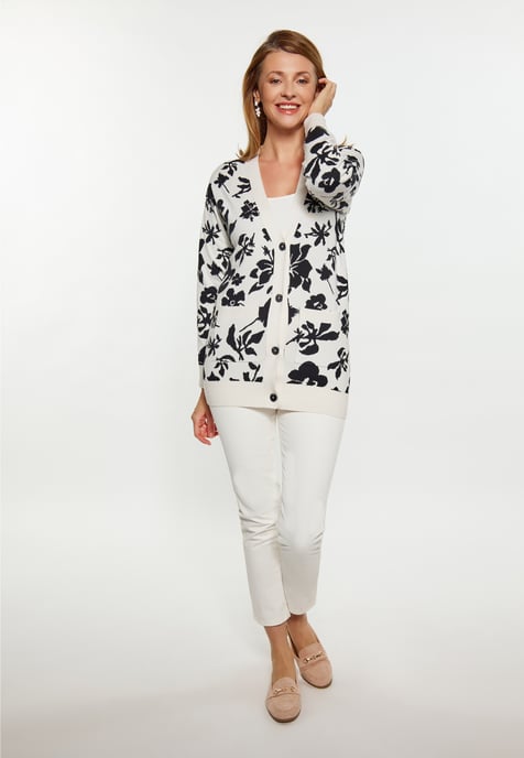 usha Vest Dames wol wit zwart - Image 2