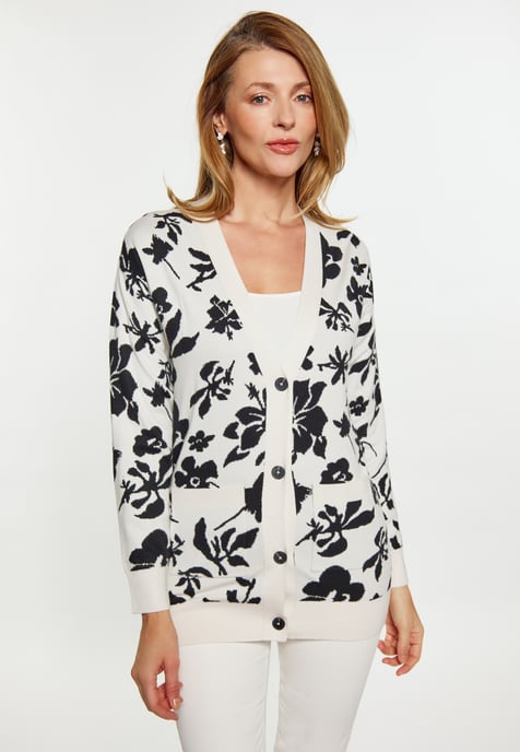 usha Vest Dames wol wit zwart - Image 3