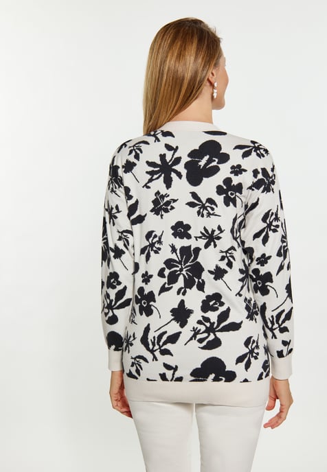 usha Vest Dames wol wit zwart - Image 5