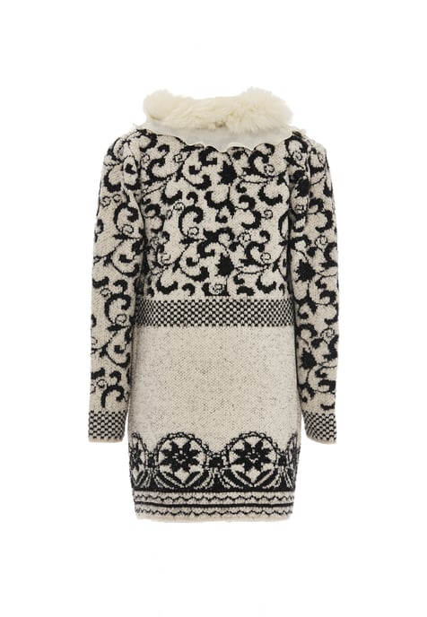 Faina Vest Dames wol wit zwart - Image 2
