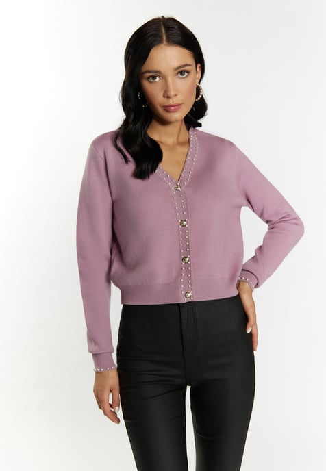 Faina Vest met parels Dames Mauve - Image 3