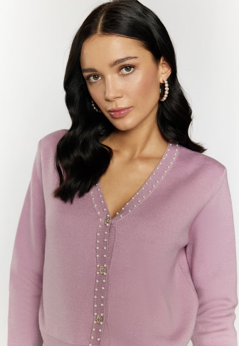 Faina Vest met parels Dames Mauve - Image 5