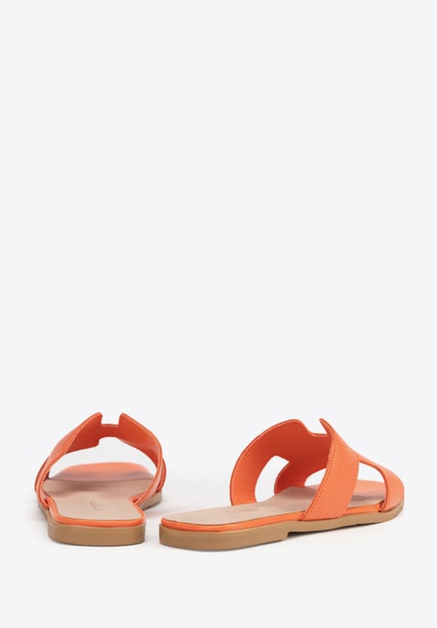 Wittchen Dames Leren H-vormige Slippers Oranje Natuurlijk Leer - Image 5