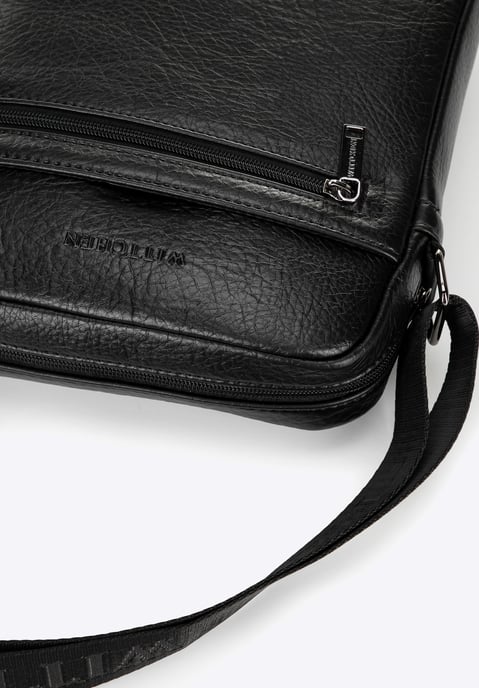 Wittchen Heren Imitatieleren Messenger Bag met Verstelbare Riem, Zwart, Eco-leer - Image 4