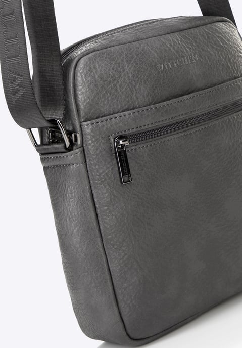Wittchen Men's Imitation Leather Messenger Bag with Adjustable Strap Gray - Image 3