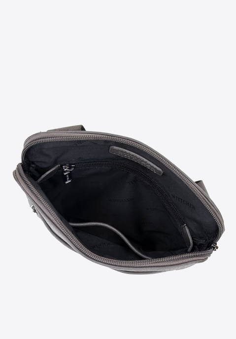 Wittchen Men's Small Messenger Bag in Gray Faux Leather - Image 4