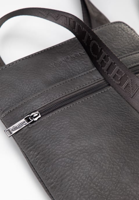 Wittchen Men's Small Messenger Bag in Gray Faux Leather - Image 5