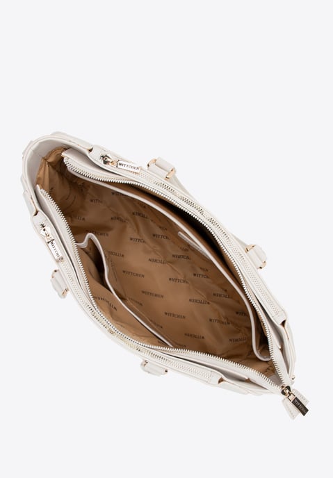 Wittchen Women's 14.5" Laptop Bag Imitation Leather Cream Eco-leather - Image 3