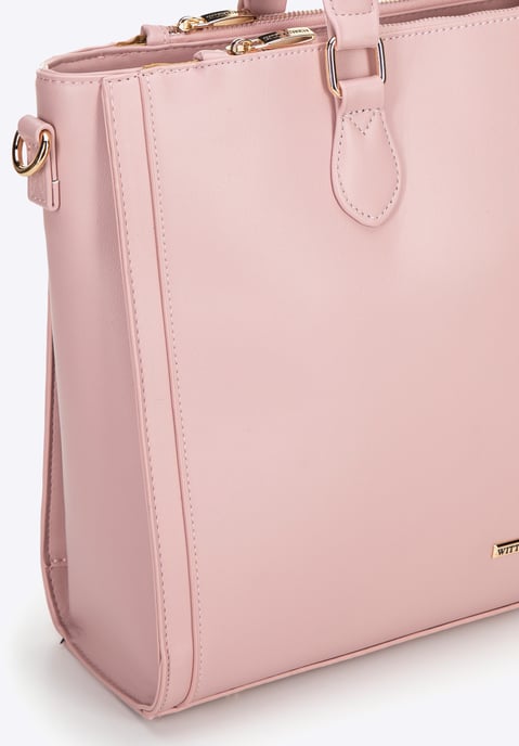 Wittchen Women's 14.5" Laptop Bag in Imitation Leather Pink - Image 4