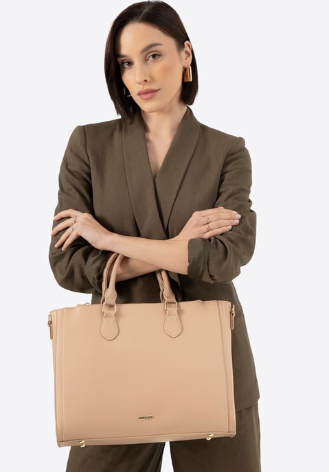 Wittchen Women's 14.5" Laptop Bag Imitation Leather Beige Eco-leather - Image 2