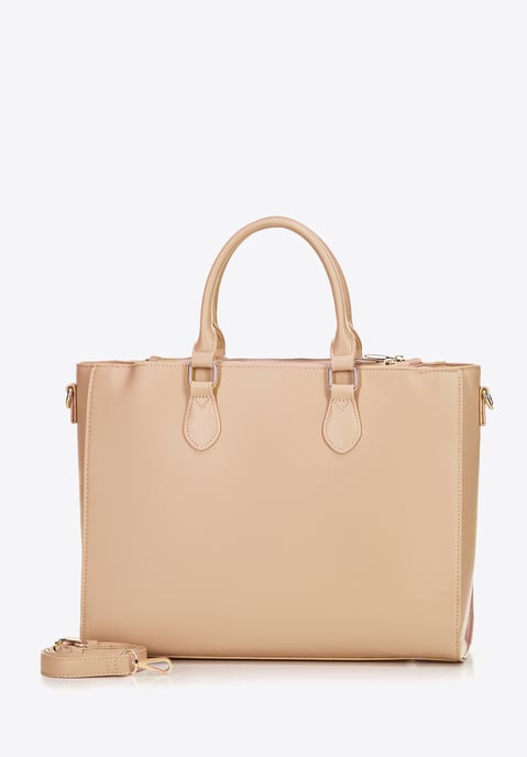 Wittchen Women's 14.5" Laptop Bag Imitation Leather Beige Eco-leather - Image 3