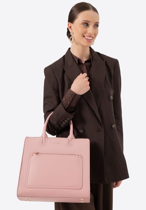 Wittchen Women's 13" Laptop Bag in Imitation Leather Pink - Image 1