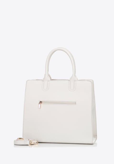 Wittchen Women's 13" Laptop Bag in Imitation Leather Cream - Image 2