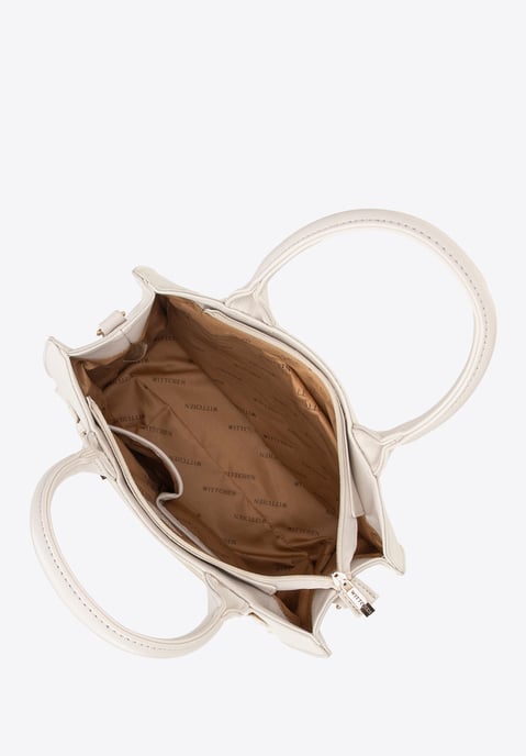 Wittchen Women's 13" Laptop Bag in Imitation Leather Cream - Image 3