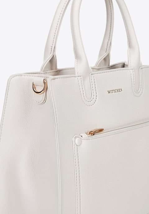 Wittchen Women's 13" Laptop Bag in Imitation Leather Cream - Image 4