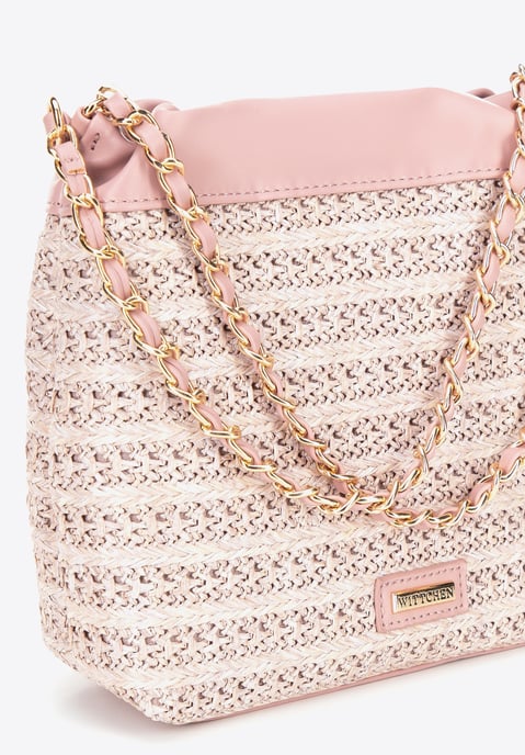 Wittchen Woman Woven Crossbody Bag met kettingen roze polypropyleen - Image 4