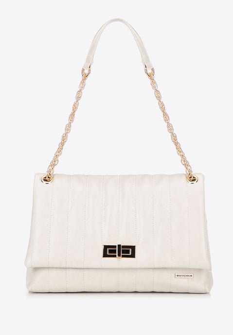 Wittchen Dames eco-leren crossbody tas, groot, twee compartimenten, crème - Image 2