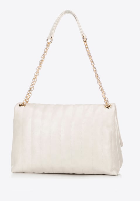 Wittchen Dames eco-leren crossbody tas, groot, twee compartimenten, crème - Image 3