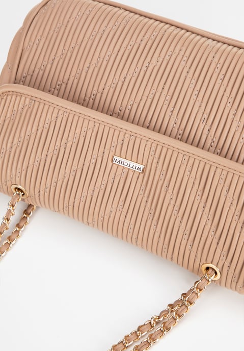Wittchen Dames Crossbody Tas in Eco-leer met Ketting, Beige - Image 6