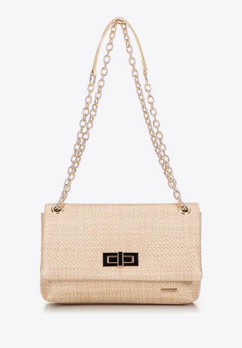 Wittchen Dames crossbody tas met gevlochten ketting, beige, polypropyleen - Image 2