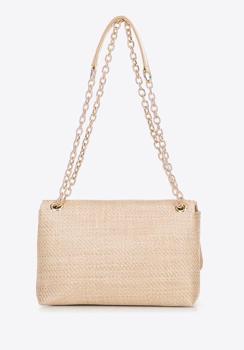 Wittchen Dames crossbody tas met gevlochten ketting, beige, polypropyleen - Image 3