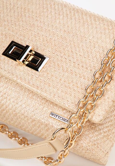 Wittchen Dames crossbody tas met gevlochten ketting, beige, polypropyleen - Image 5